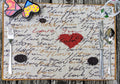 Tache Romantic Valentine’s Love Letter Beige Woven Tapestry Placemat Set (18111)