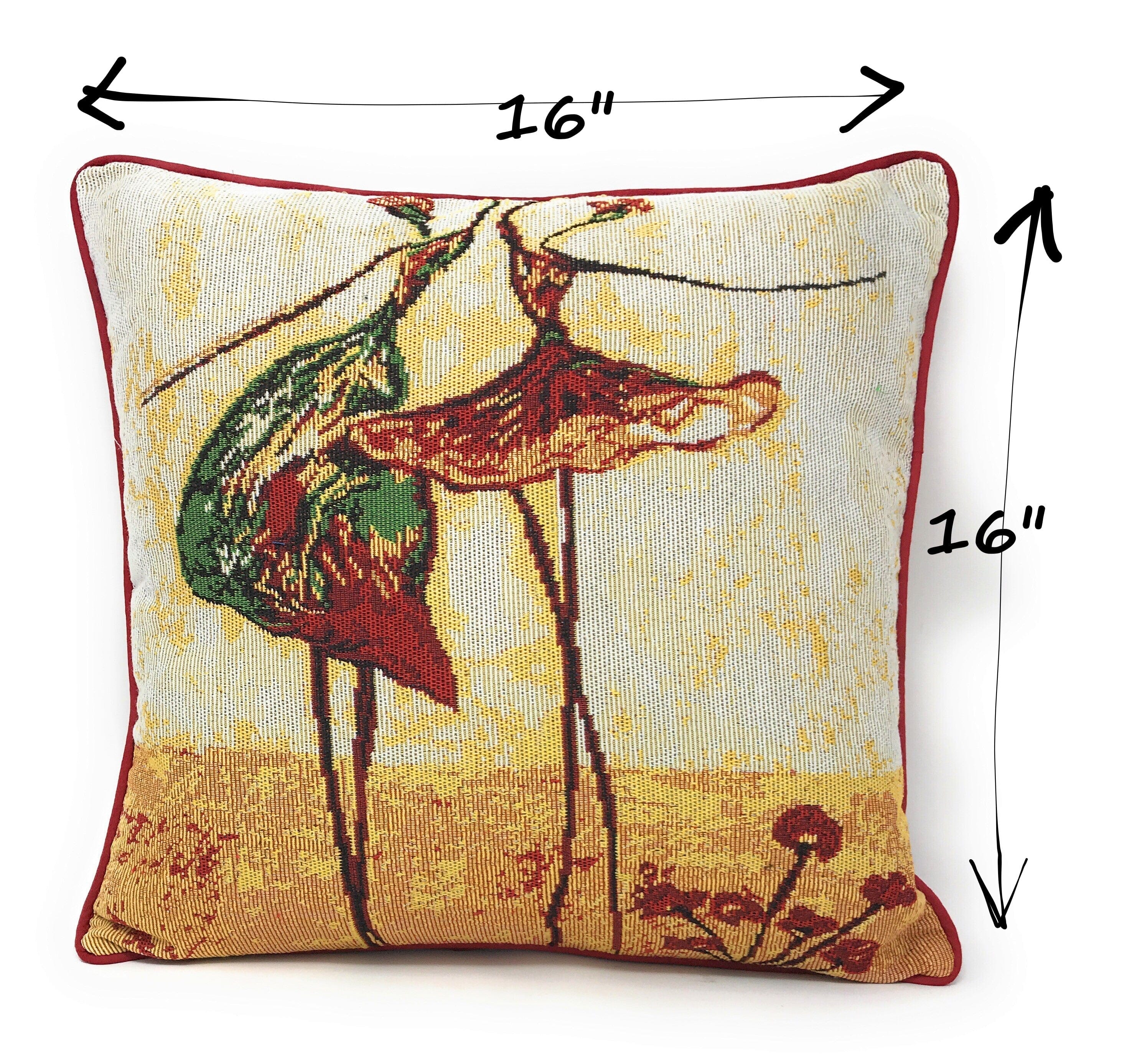 Tache Abstract Ballerina Art Golden Beige Woven Tapestry Throw Pillow Cover (18110)