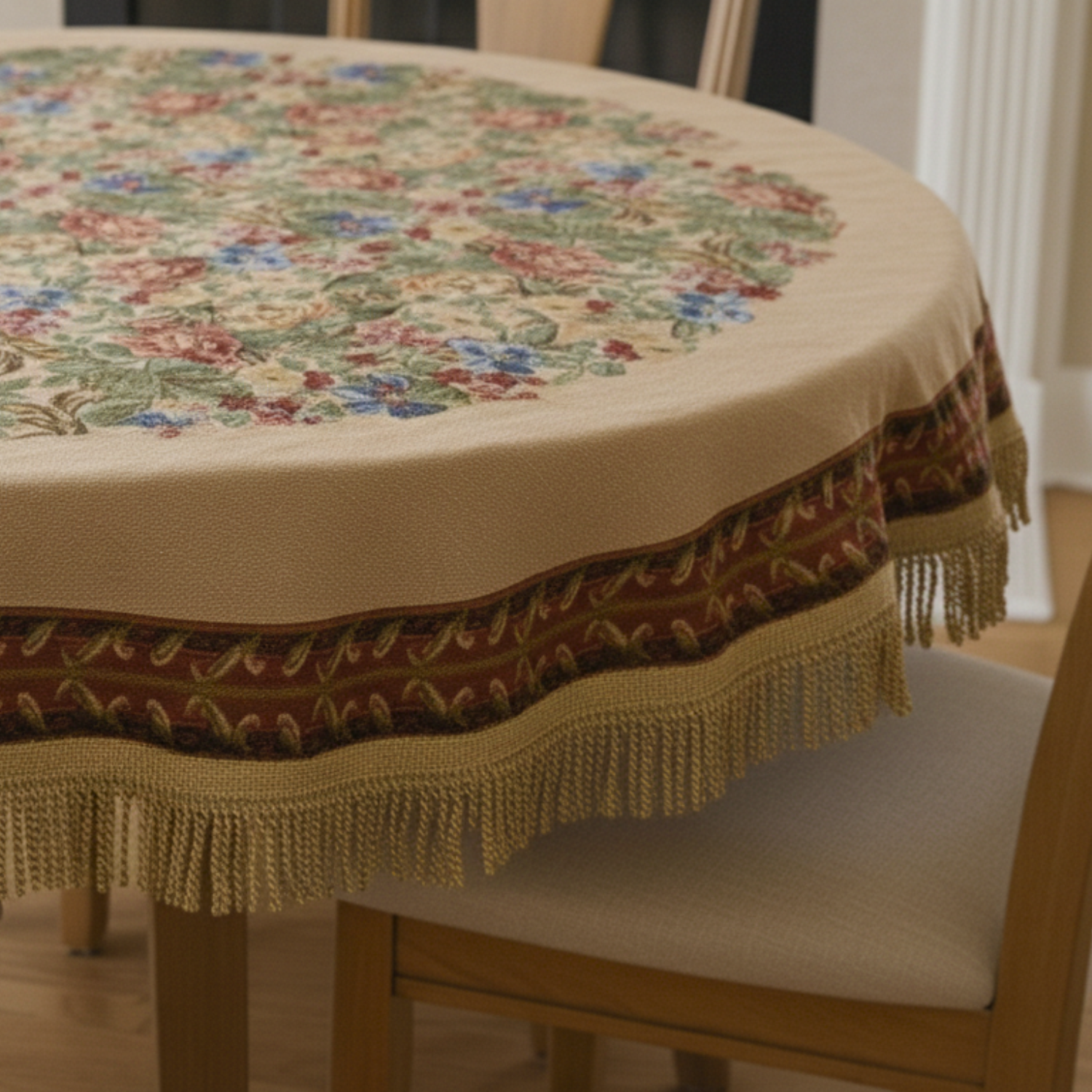 Tache Festive Red Yuletide Blooms Tapestry Tablecloths (5598)