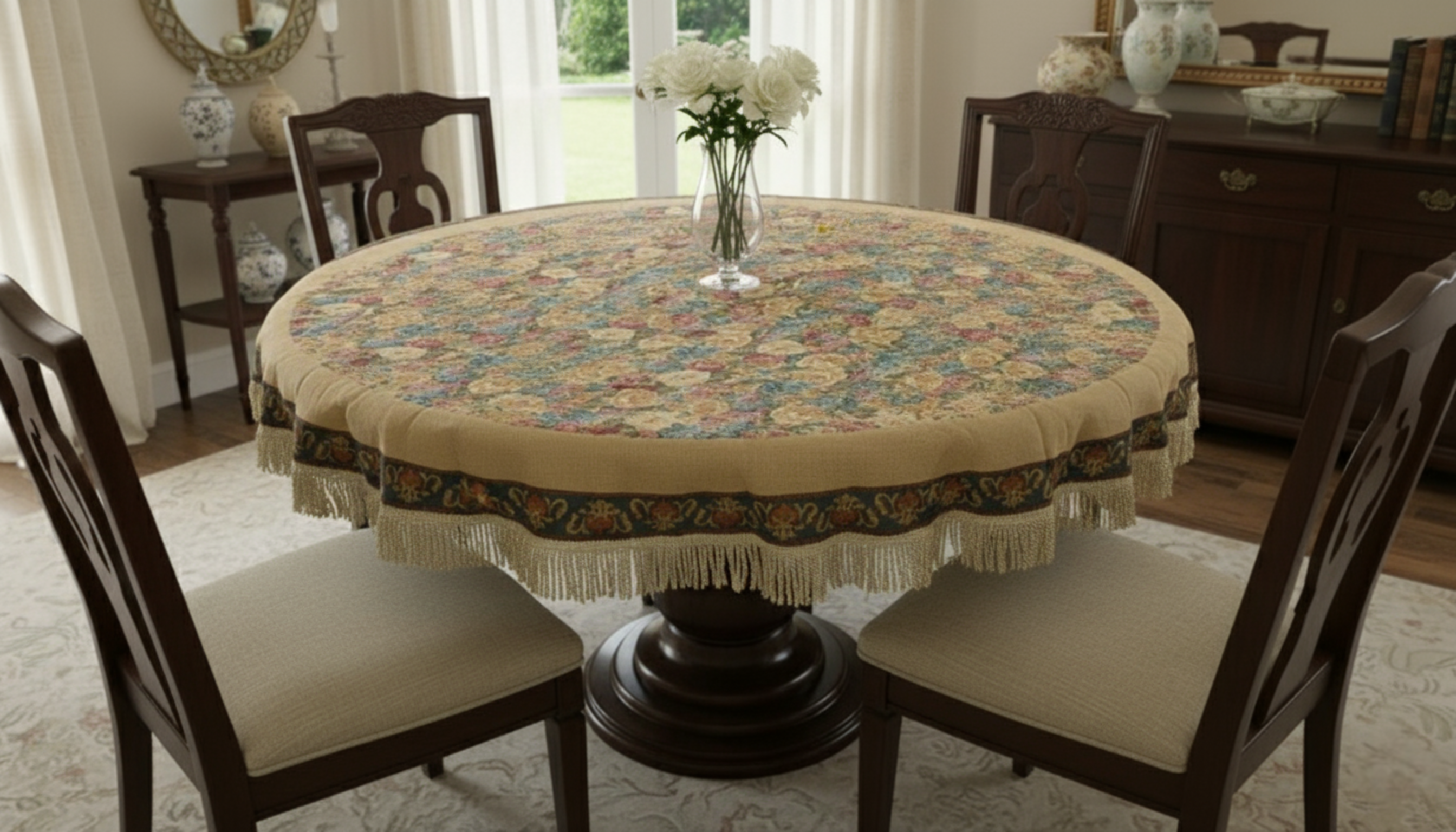 Tache Colorful Country Rustic Floral Morning Awakening Woven Tapestry Tablecloth (3089B)