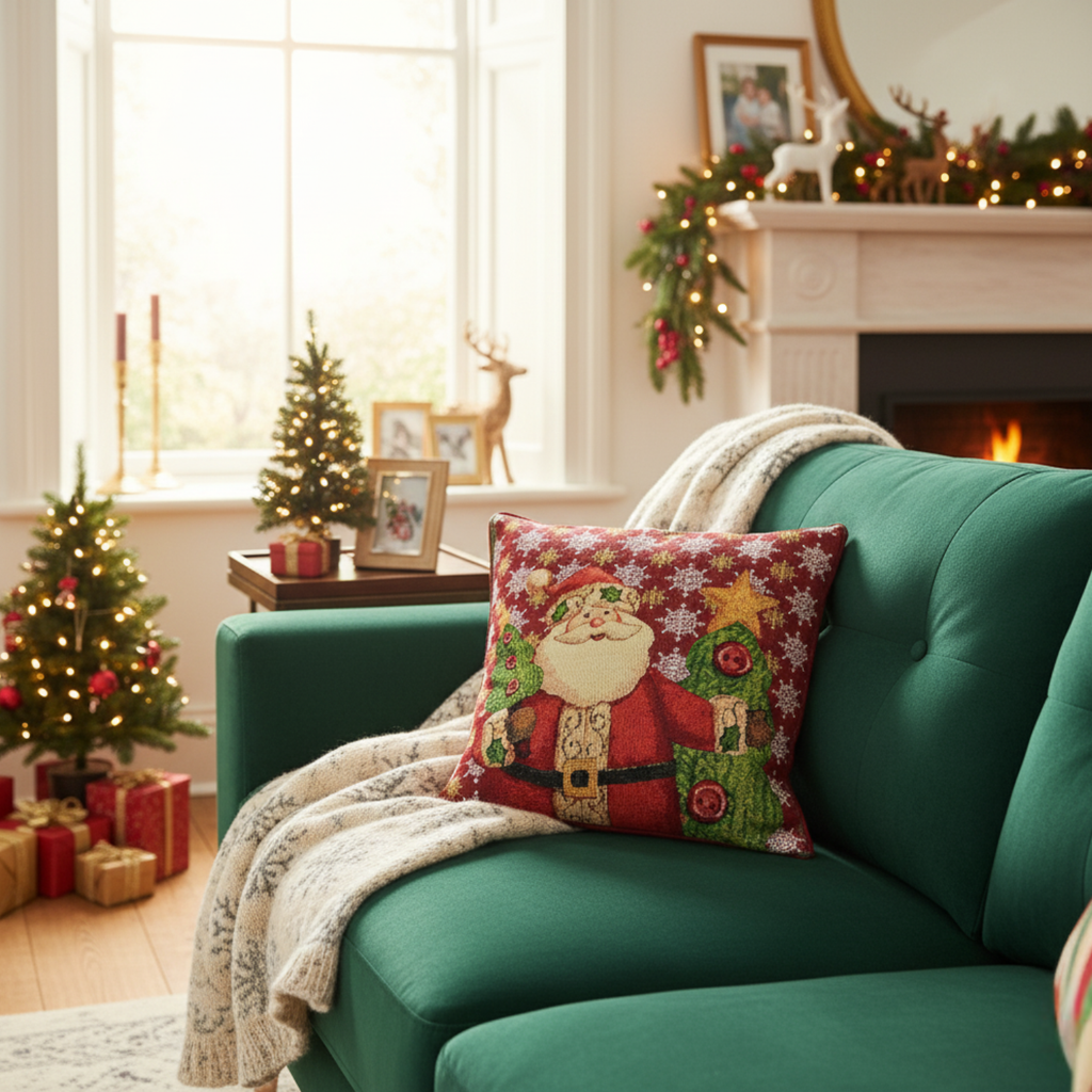 Tache Christmas Cute Santa Claus Is Coming to Town Throw Pillow Cover (DB15191CC)