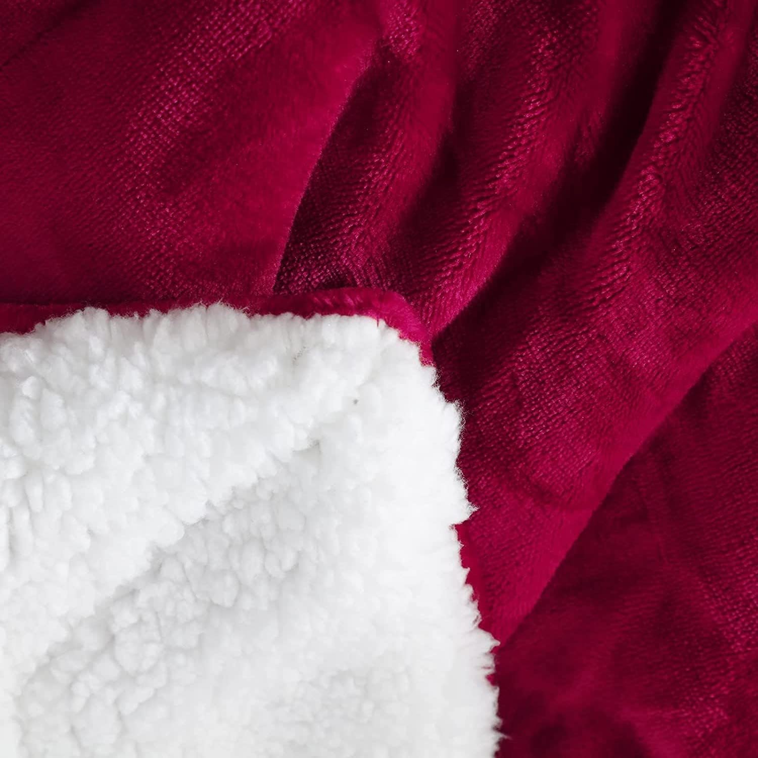 Tache Holiday Red Microfleece with Sherpa Back Throw Blanket (HRDMF)