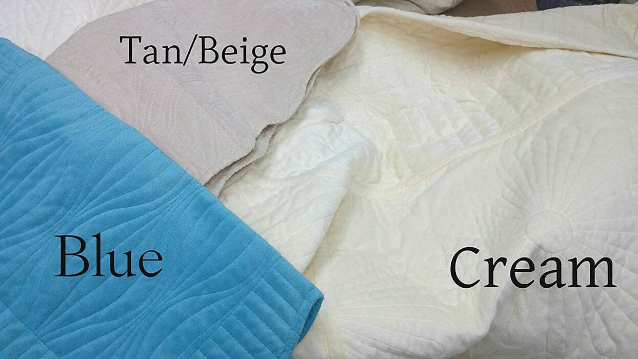 Tache Super Soft Blue Scalloped Coral Reef Quilted Fleece Bedspread Set (DXJ109013-2)