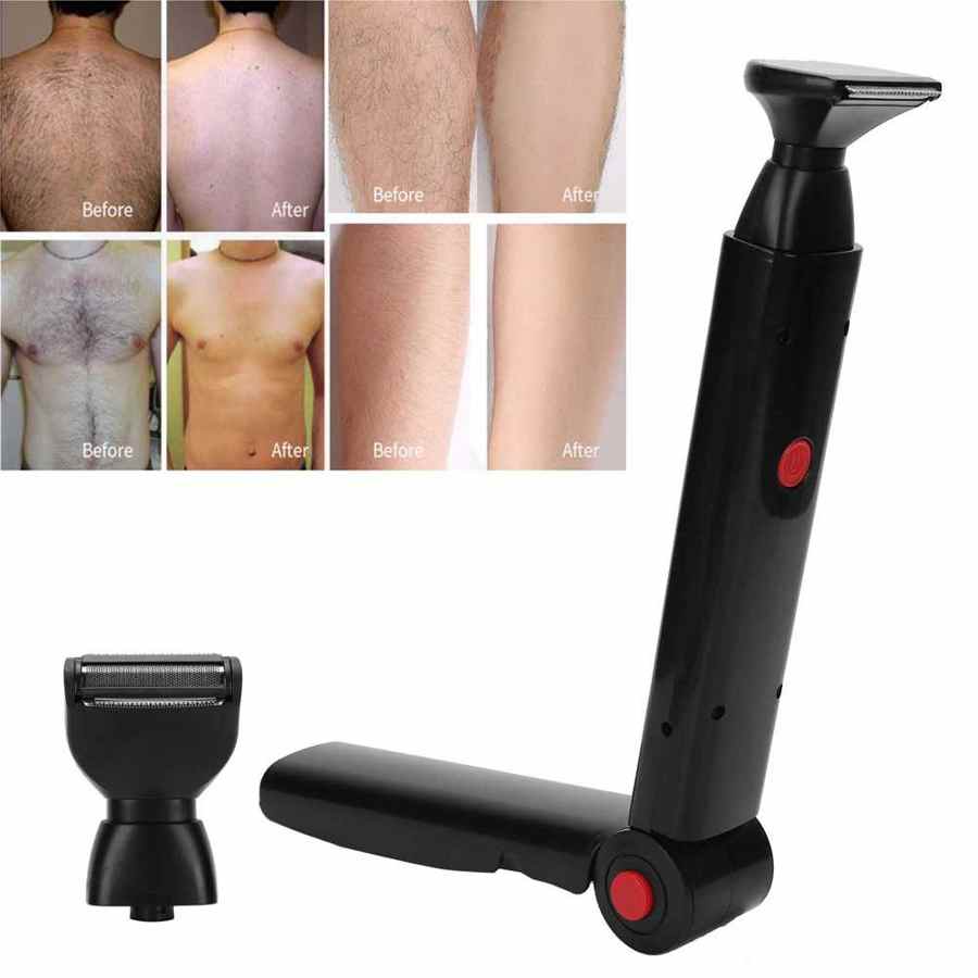 Electric Back Hair Shaver USB Foldable Pain Free Body Groomer