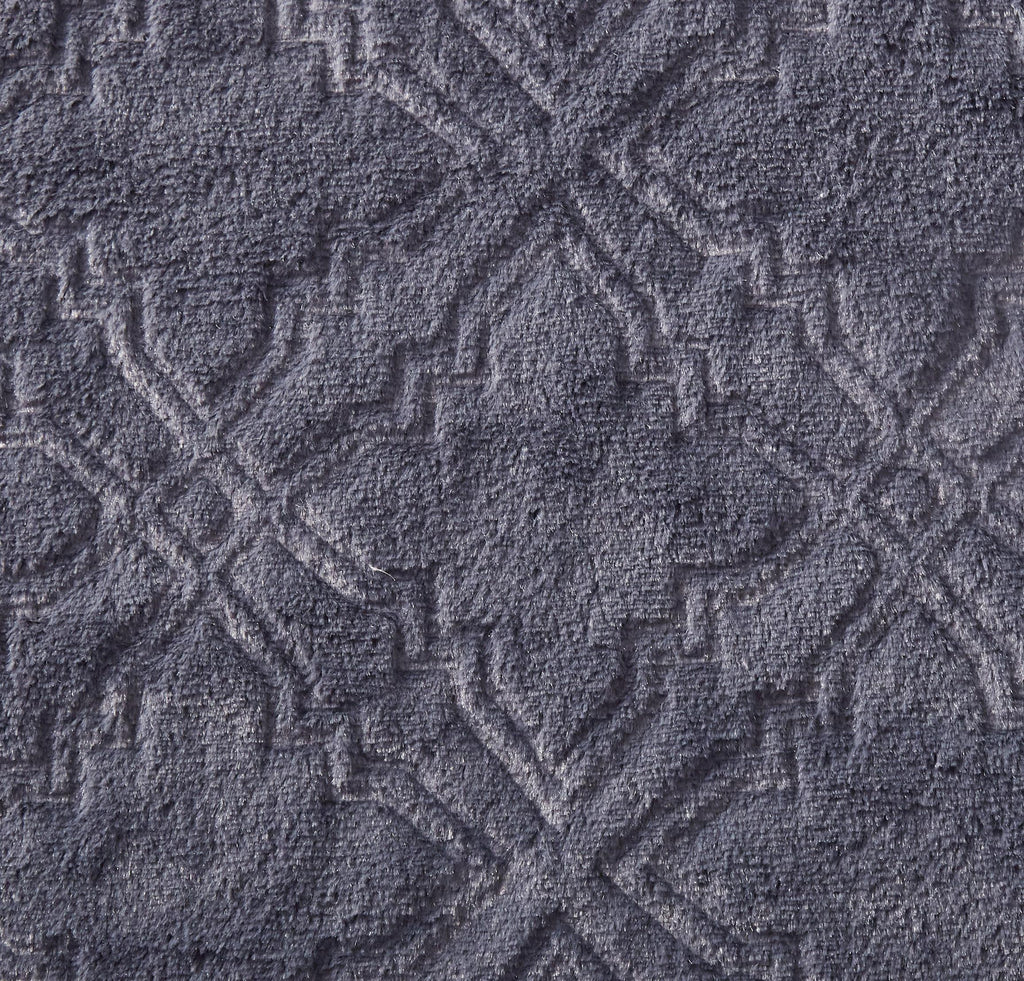 Tache Faux Fur Steel Navy Blue Diamond Trellis Pattern Throw Blanket (3390)