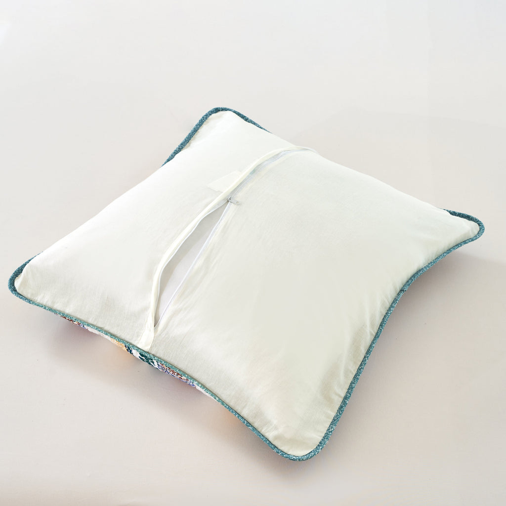 Tache Cotton Floral Jacobean Blue White Old World Garden Cushion Covers 2-Pieces (JHW-936)