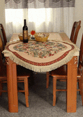 Tache Festive Red Yuletide Blooms Tapestry Tablecloths (5598)