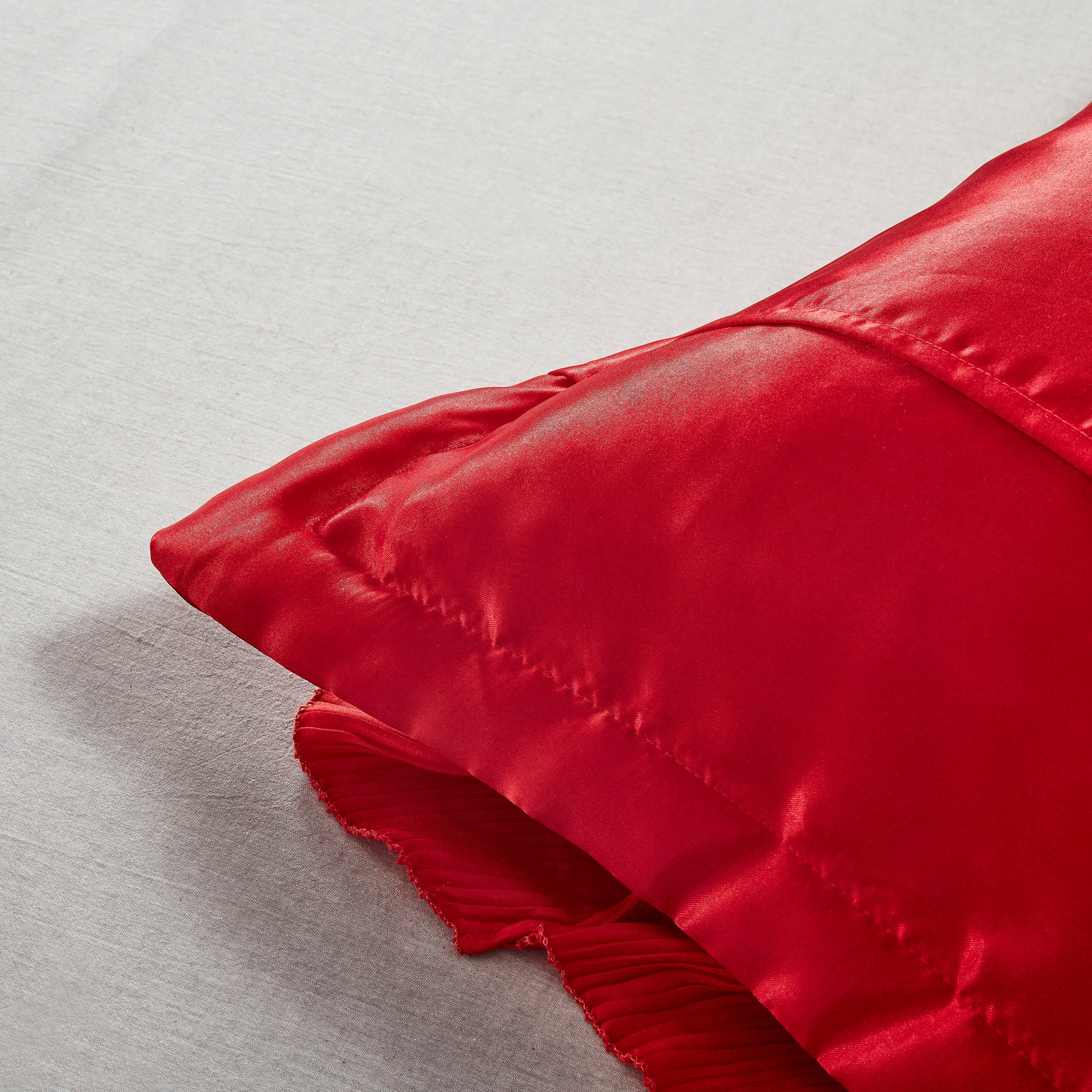 Tache Satin Ruffle Victorian Glam Romantic Red Rose Euro Sham (HY4174)