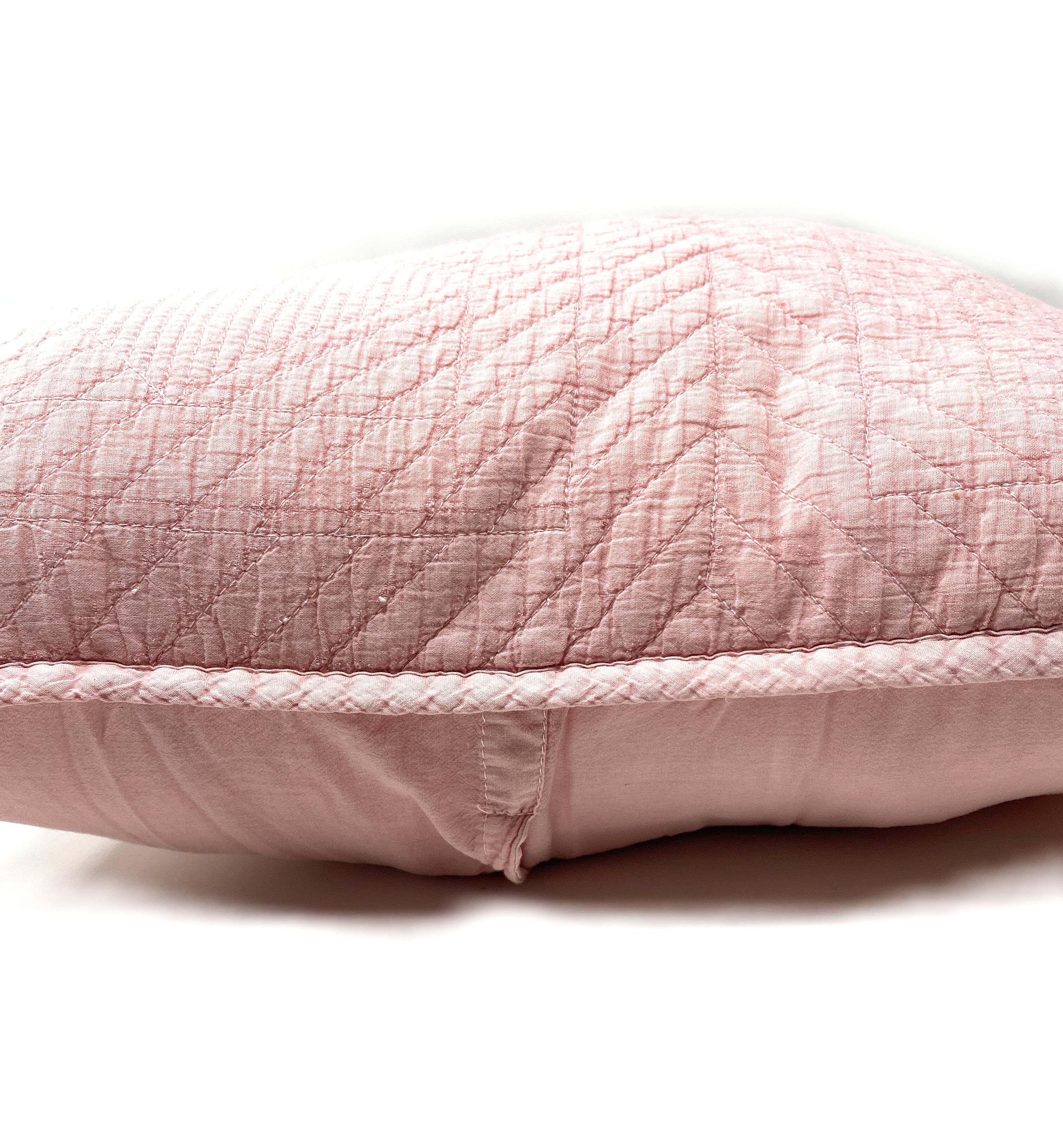 Tache Cotton Stone Washed Soothing Pastel Rustic Blush Pink Cushion Covers / Euro Sham (JHW-863)