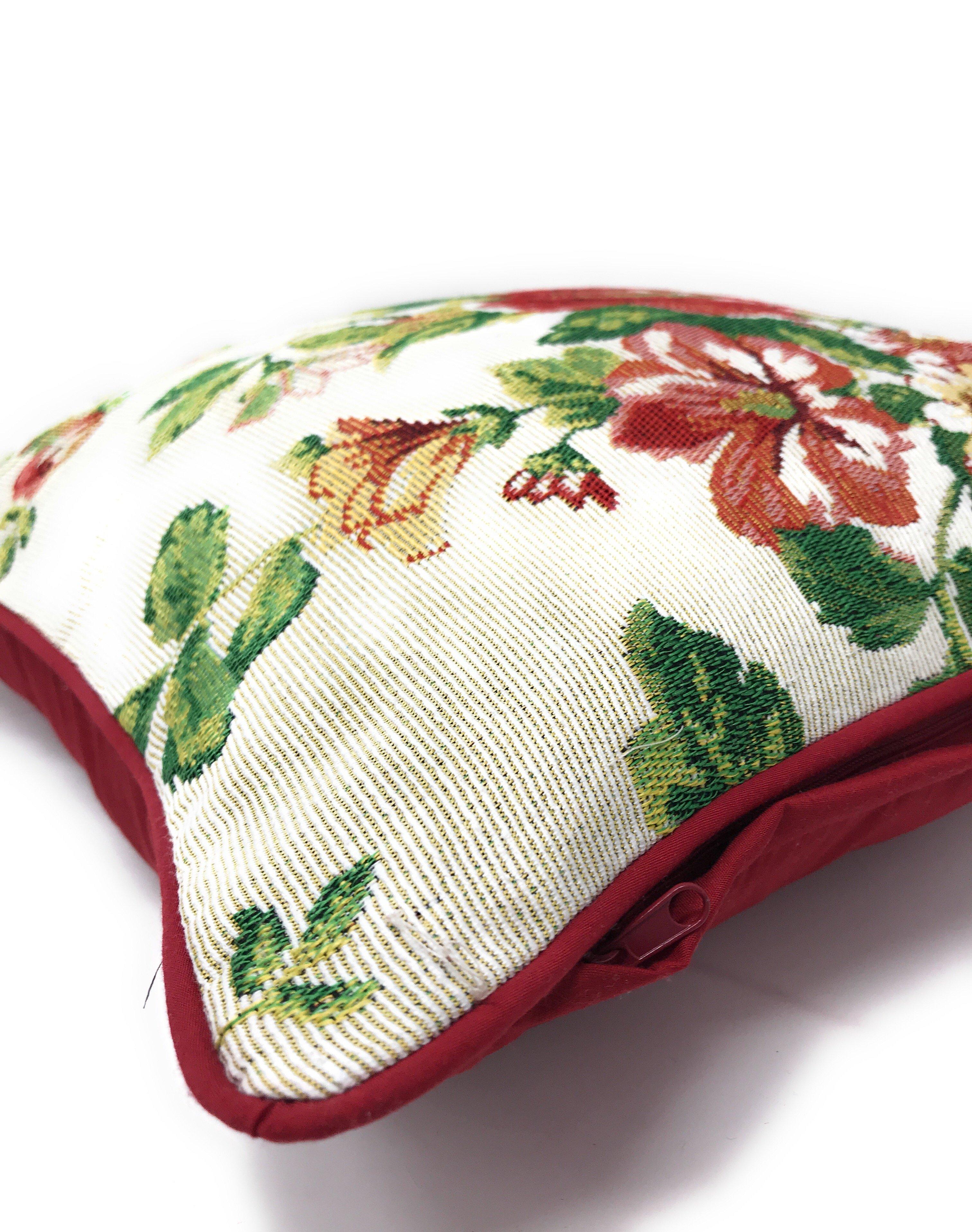 Tache Sweet Roses Vintage Ivory Woven Tapestry Throw Pillow Cover (17593CC)