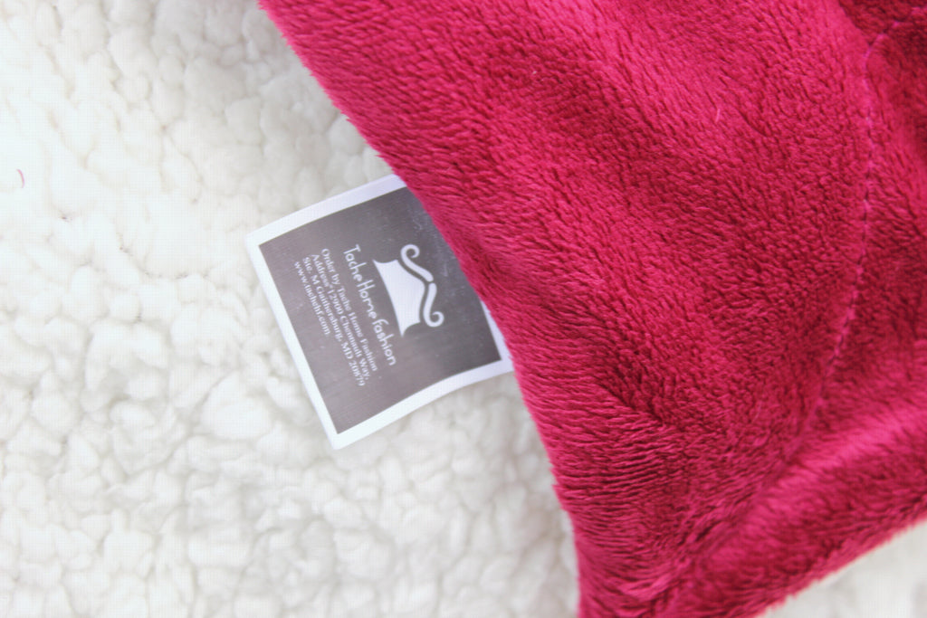Tache Holiday Red Microfleece with Sherpa Back Throw Blanket (HRDMF)