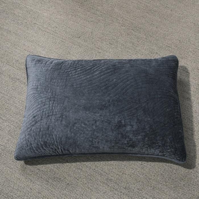 Tache Plush Dreams Steel Navy Blue Waves Velvet Quilt Set (JHW-852BL)