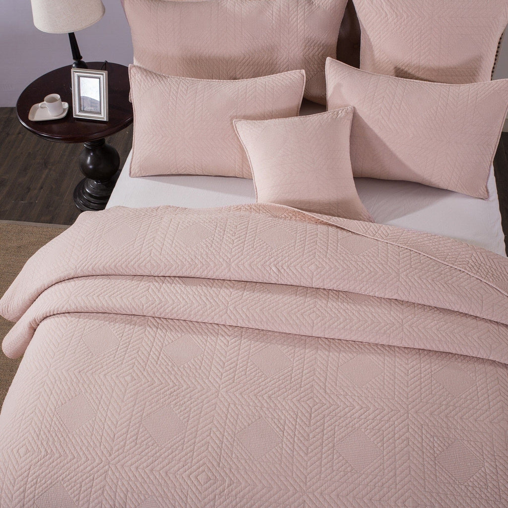 Tache Cotton Stone Washed Soothing Pastel Rustic Blush Pink Cushion Covers / Euro Sham (JHW-863)