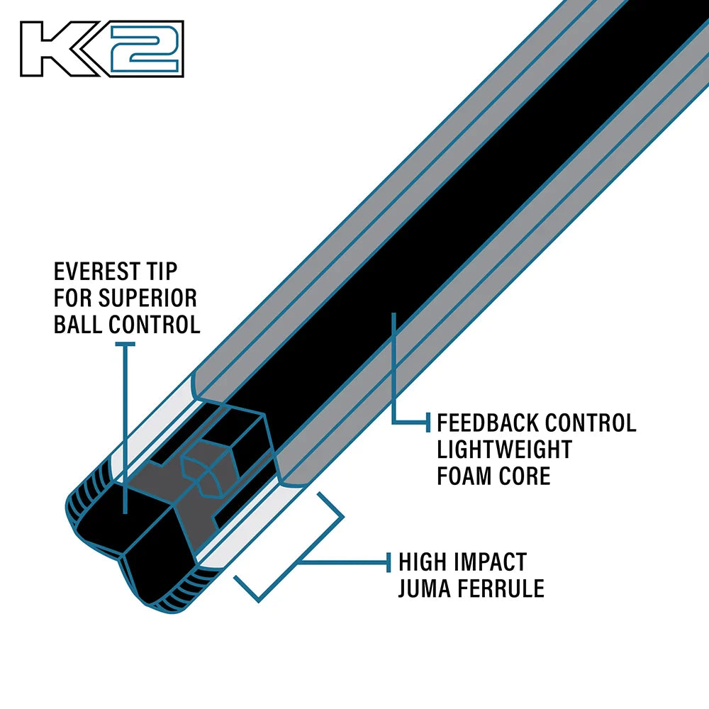 K2 KL182 Matte Grey Curly, Snake/Black 8pt. Black Embossed Lizard Wrap