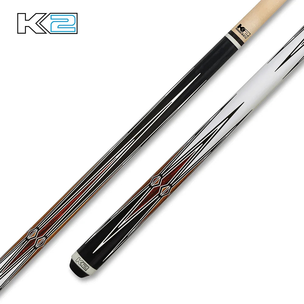 K2 KL131 Wrapless Cue With Gloss Black & Cocobolo Points