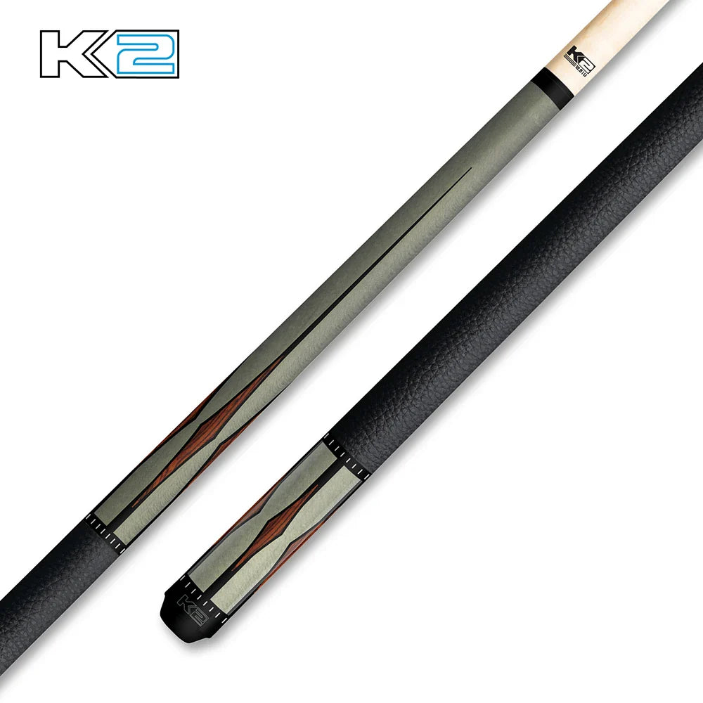 K2 KL193 Cue With Floating Cocobolo/Black Point Design & Leather Lore Wrap