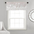 Tache Satin Ruffle Sweet Victorian Window Curtain Tailored Valance 18x52" White (MZ002)