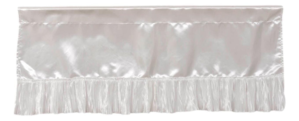 Tache Satin Ruffle Sweet Victorian Window Curtain Tailored Valance 18x52" White (MZ002)