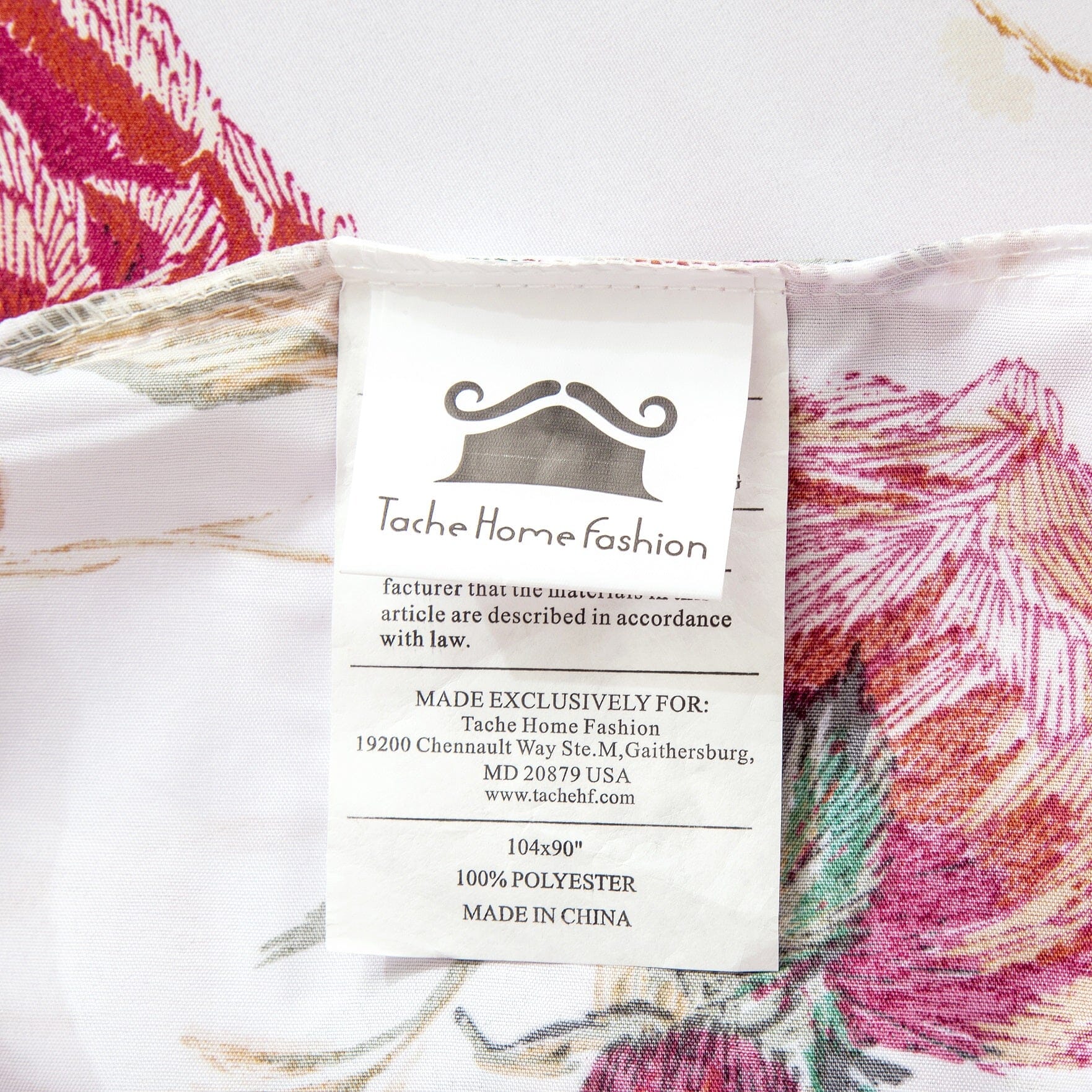 Tache Floral Hummingbirds Burgundy White Vintage Rose Garden Reversible Duvet Cover (SD-7676)