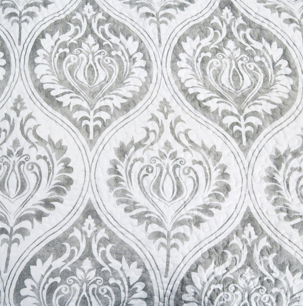 Tache Paisley Damask Matelasse Austere Grey Moon Sky Cushion Cover / Euro Sham (TB300-199)