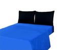 Tache Cotton Deep Blue and Black Bed Sheet set (BS4PC-BB)