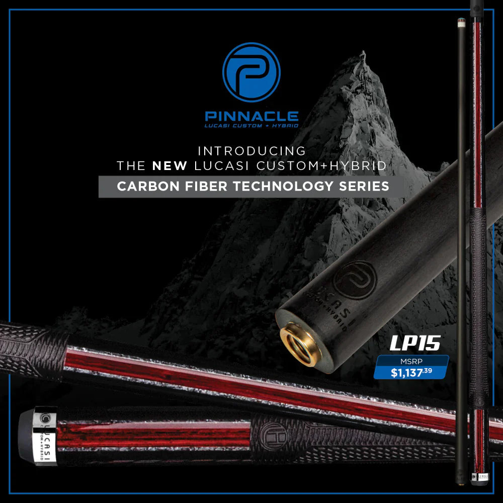 Lucasi Pinnacle Midnight Black with 2-stripe Cocobolo and silver crush, pinnacle shaft