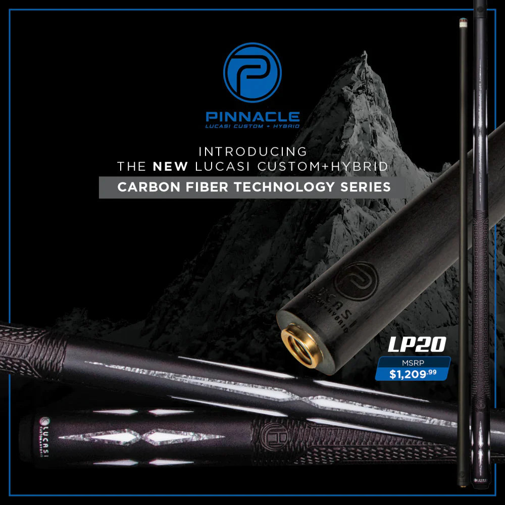 Lucasi Pinnacle LP20 Black/Imitation Bone Cue With Carbon Fiber Tech Shaft