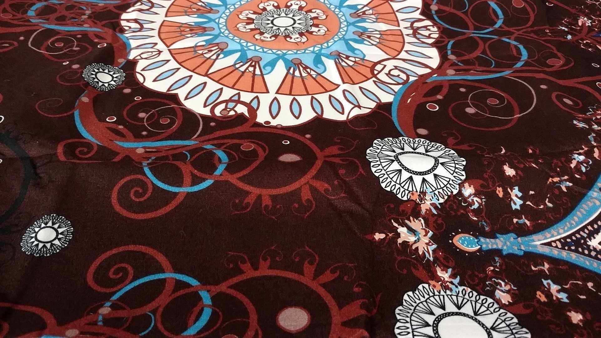 Tache Burgundy Palace Paisley Medallion Bed Sheet Set (2810FITFLT)