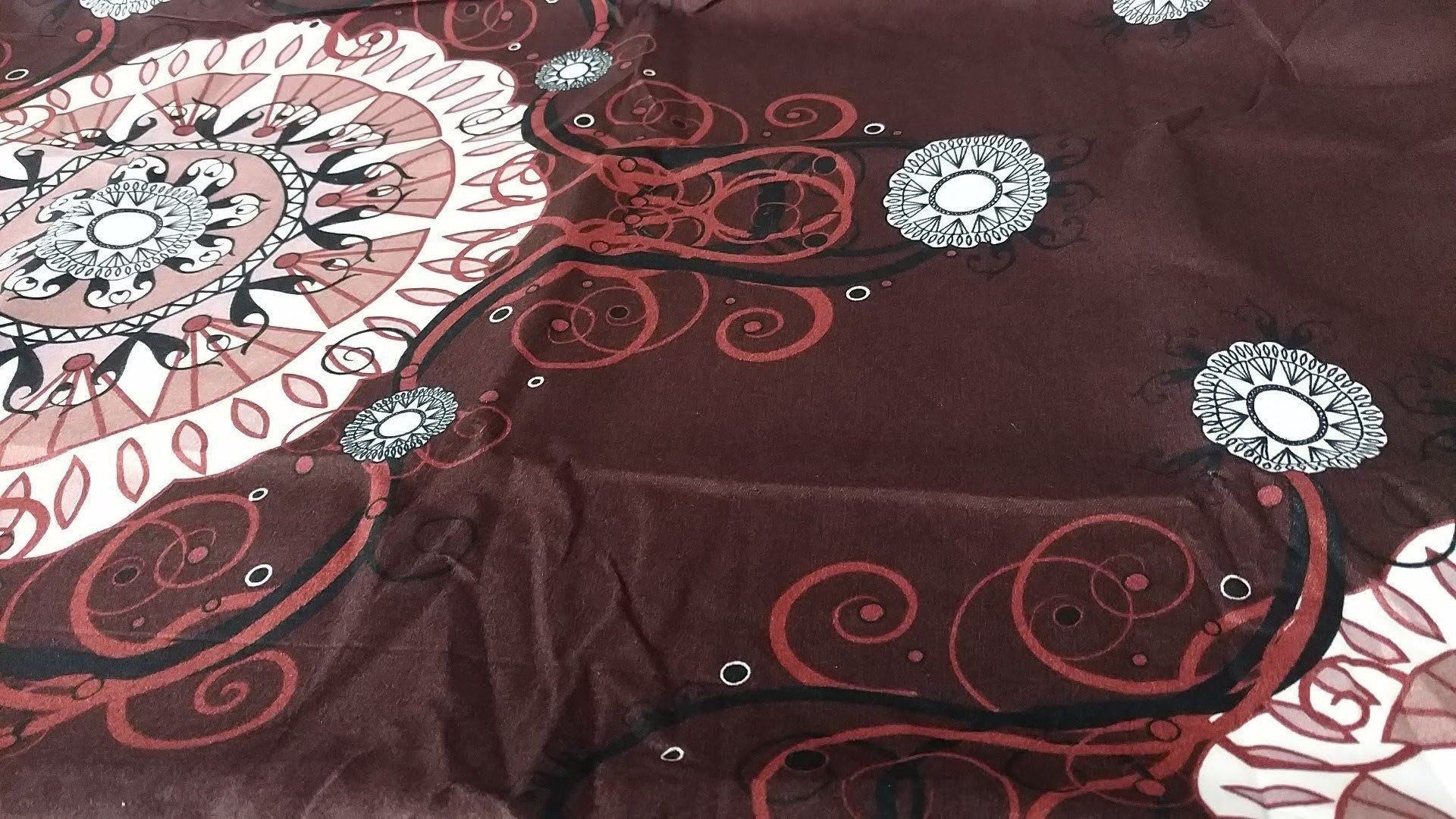 Tache Burgundy Palace Paisley Medallion Bed Sheet Set (2810FITFLT)