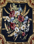Tache Floral Wheat Bouquet Harvest Tapestry Throw with Fringe (1358)