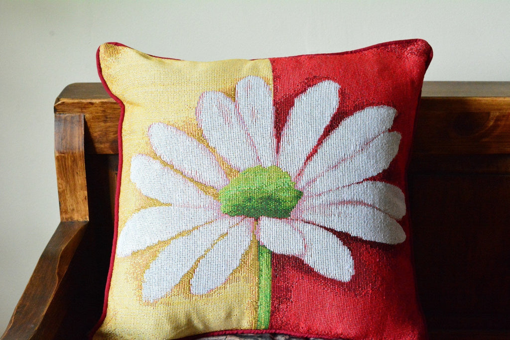 Tache Floral Loves Me Not Daisy Tapestry Throw Pillow Cover (9046)